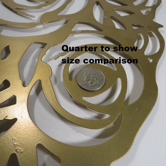 Metal Gold Roses in Heart Shape Laser Cut finished all sides Wedding or Decor - Picture 3 of 8